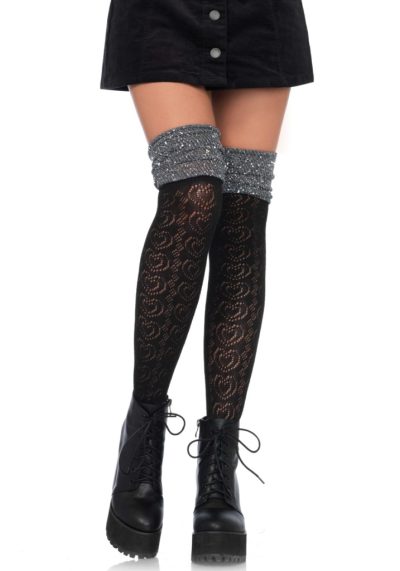 LA6344-BLK/SIL-Fekete-ezüst harisnya
