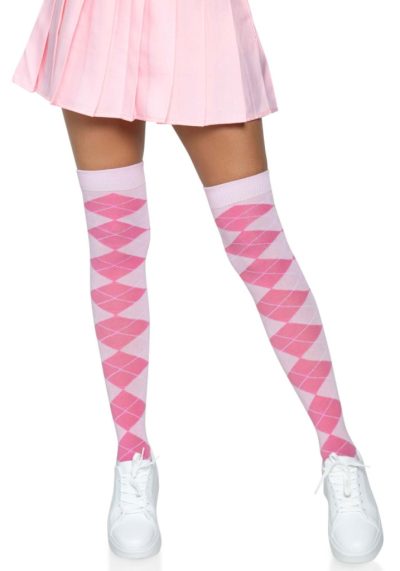 Rózsaszín-pink mintás térdzokni