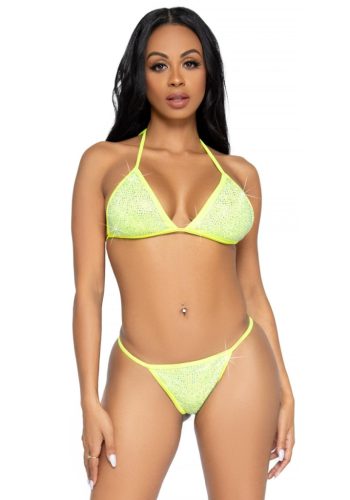 Strasszos fürdőruha bikini szett brazil fenekű alsóval