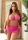Neon pink necc crop top és szoknya szett