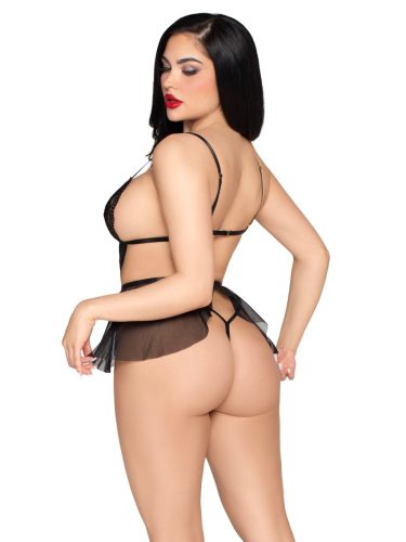 Csipkés babydoll és nyitott bugyi szett