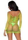 Neon zöld hálós necc mini ruha