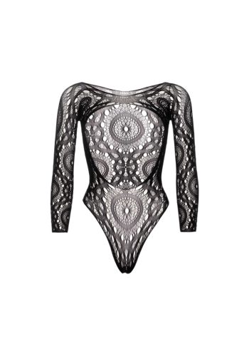 LA89161-BLK-Fekete színű csipkés body