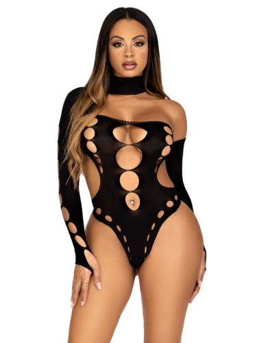 Varrás nélküli necc tanga fazonú body