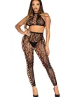 Crop top és nyitott harisnya szett
