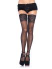Fekete harisnya széles csipke szegéllyel