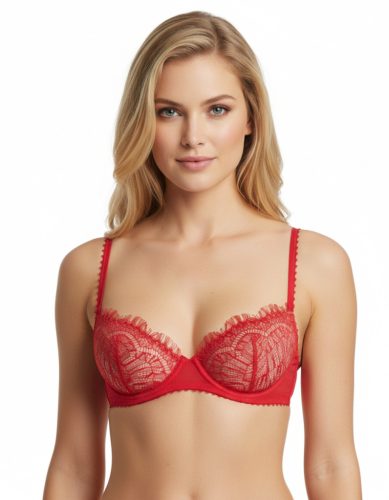 MC piros szempilla csipkés merevítős melltartó