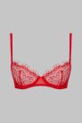 MC piros szempilla csipkés merevítős melltartó