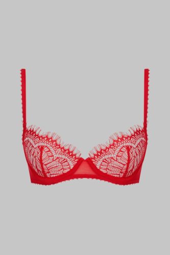 MC piros szempilla csipkés merevítős melltartó