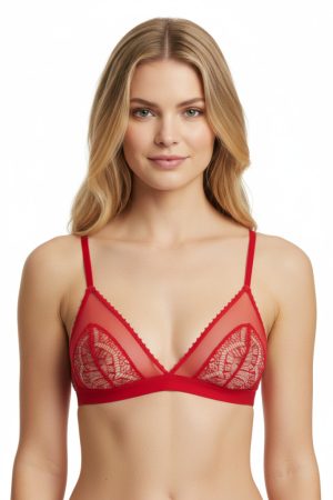 MC piros szempilla csipkés háromszög melltartó