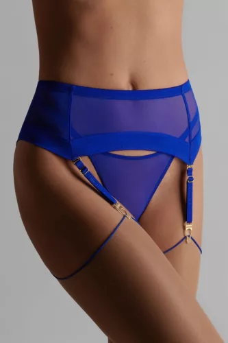 Exkluzív neon kék harisnyatartó