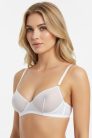 Exkluzív Fehér tüll merevítős melltartó