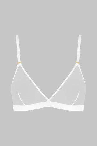 Exkluzív Fehér tüll háromszög melltartó