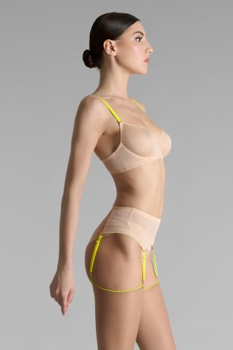 Exkluzív testszínű tüll merevítős melltartó