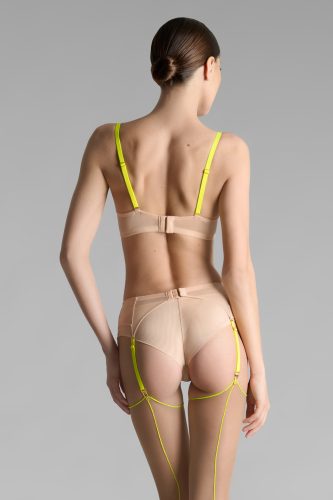 Exkluzív testszínű tüll merevítős melltartó