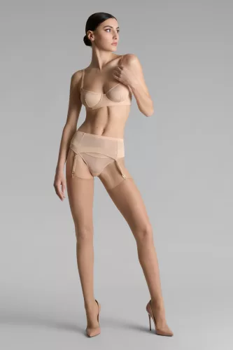 Exkluzív tüll testszínű harisnyatartó