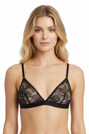 Flashback fekete csipkés háromszög melltartó