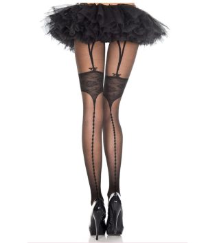 Harisnyatartós csipke mintás spandex harisnyanadrág