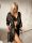 MM3333-BLK-Fekete lux.szaten kimono, csipke rátettel