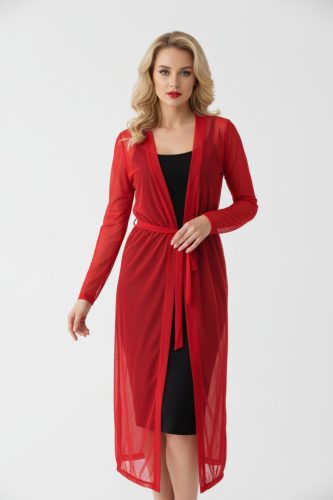 Luxury piros mikrotüll kimonó