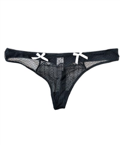 Csipkés tanga rózsaszín masnival