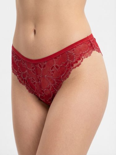 RC bordó lurex csipkés brazil bugyi