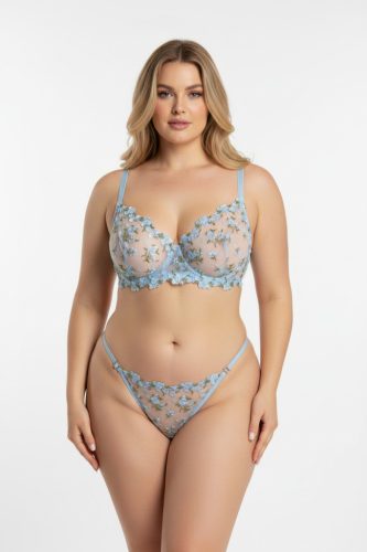 DIANA hímzett PLUS SIZE merevítős szett
