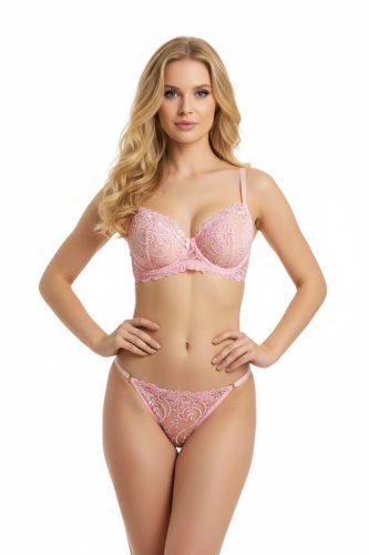 CELIA pink színű hímzett merevítős szett