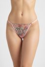 Rózsaszín mintás hímzett tanga alsó állítható pántokkal