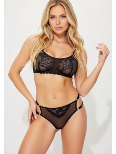 Aya pántokkal díszített fekete bugyi