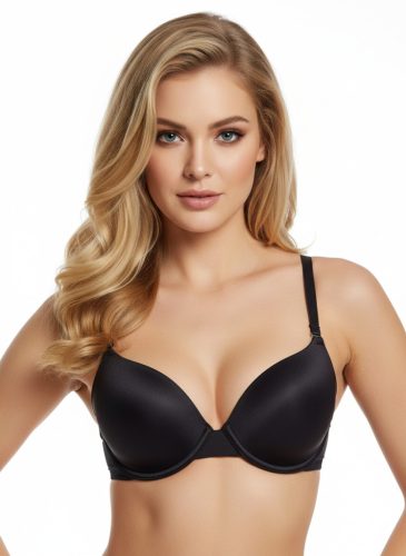 Jeanne szivacsos fényes anyagú FIT melltartó