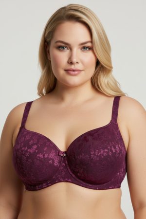 T-fit bordó-lila színű flexibilis melltartó