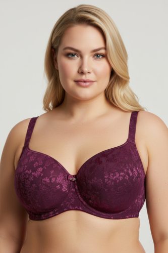 T-fit bordó-lila színű flexibilis melltartó