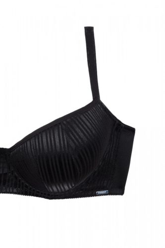 Fekete csíkos flexibilis balconette melltartó 