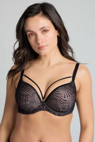 Cassandra exkluzív fekete pántos melltartó