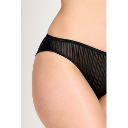 Fekete csíkos brazil bugyi