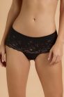 Luxus csipkés rose-fekete francia bugyi